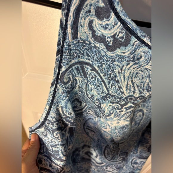 J. Jill 100% Linen Sleeveless Dress with Pockets – Blue Paisley – Size large - Picture 6 of 7